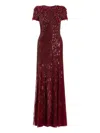 Jenny Packham Eliza Beaded Maxi Dress In Red