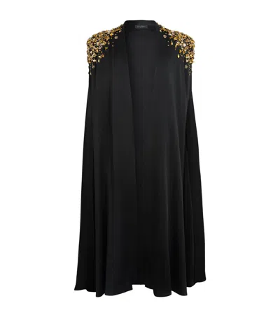 Jenny Packham Embellished Alona Cape In Black