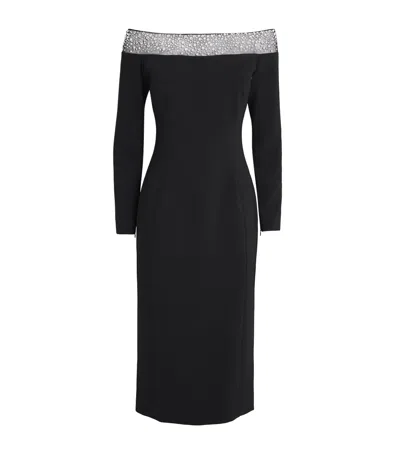 Jenny Packham Embellished Calypso Midi Dress In Black