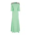 Jenny Packham Embellished Daza Maxi Dress In Green