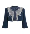Jenny Packham Embellished Dexy Cropped Jacket In Blue