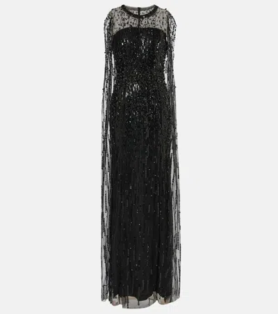 Jenny Packham Embellished Gown In Black