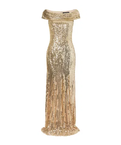 Jenny Packham Trixie Embellished Gown In Gold