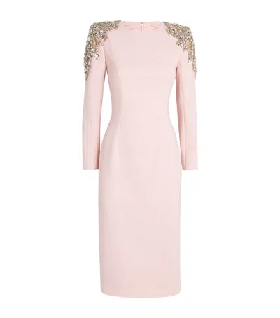 Jenny Packham Embellished Isla Midi Dress In Pink