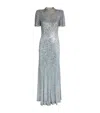 Jenny Packham Jourdain Sequin-embellished Gown In Silver