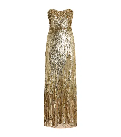 Jenny Packham Embellished Kimi Gown In Brown