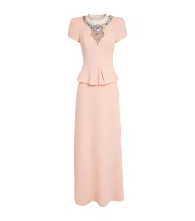 Jenny Packham Embellished Nocturne Gown In Pink