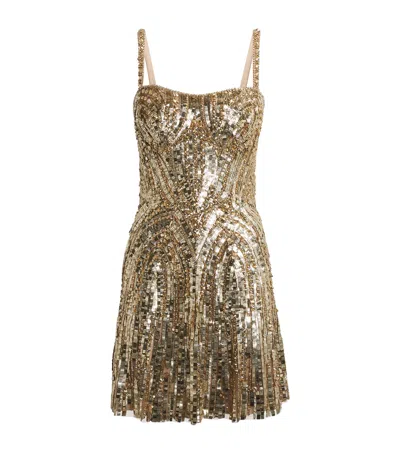 Jenny Packham Embellished Rebecca Mini Dress In Brown