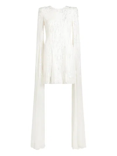 Jenny Packham Embellished Sleeve Sweet Magic Dress In White