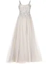 Jenny Packham Wild Jasmin Bead-embellished Tulle Gown In Silver