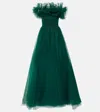 Jenny Packham Wonder Glitter Tulle Gown In Green