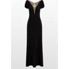 Jenny Packham Empress Puff-sleeve Crystal-embellished Maxi Dress In Black