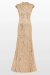 Jenny Packham Ernest Sequin-embellished Gown In Gold