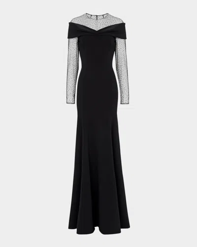 JENNY PACKHAM ETIENNE CRYSTAL ILLUSION OFF-THE-SHOULDER GOWN