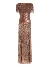 Jenny Packham Eugenie Sequin Fringed Maxi Dress In Multi