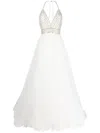 Jenny Packham Eva Crystal-embellished Halterneck Gown In White