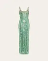 Jenny Packham Ezra Crystal Sequined Gown In Laurel Green