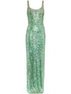 Jenny Packham Ezra Crystal Sequined Gown In Green