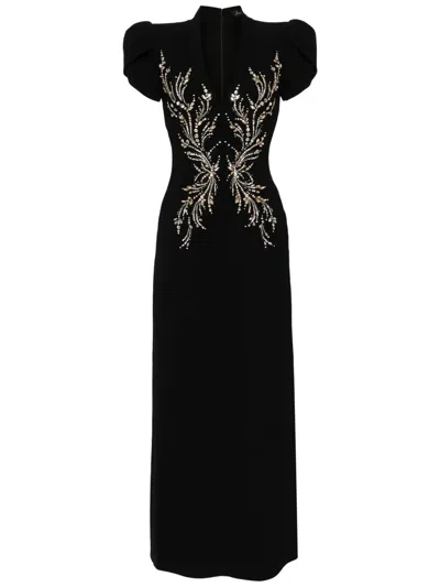 Jenny Packham Firefly Crystal-embellished Maxi Dress In Black
