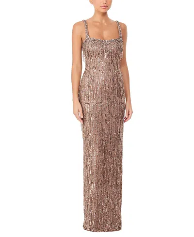 Jenny Packham Fleur Embellished Maxi Dress In Gold