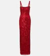 Jenny Packham Fleur Embellished Tulle Gown In Burgundy