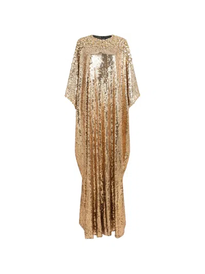 Jenny Packham Fontaine Sequin-embellished Maxi Dress In Brown
