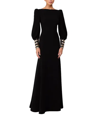 JENNY PACKHAM FRANCOLIN EMBELLISHED-CUFFS PUFF-SLEEVE MAXI DRESS