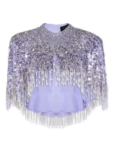 Jenny Packham フリンジ ブラウス In Blue