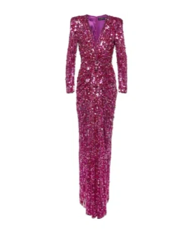 Jenny Packham Gazelle Sequined Gown In Red