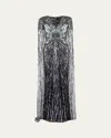 Jenny Packham Gold Rush Cape-effect Embellished Tulle Gown In Black