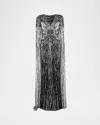 Jenny Packham Gold Rush Cape-effect Embellished Tulle Gown In Black