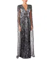 Jenny Packham Gold Rush Sequin-embellished Gown In Black