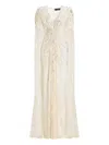 Jenny Packham Goldfinger Sequin-embellished Maxi Dress In Neutral