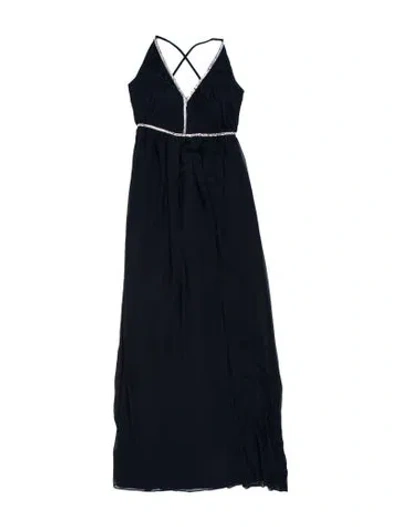 Pre-owned Jenny Packham Halterneck Long Dress In Blue