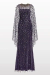 Jenny Packham Hestia Embellished Maxi Dress In Blue