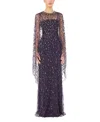 Jenny Packham Hestia Embellished Maxi Dress In Purple