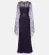 Jenny Packham Hestia Embellished Maxi Dress In Purple