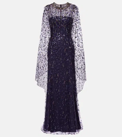 Jenny Packham Hestia Embellished Gown In Purple
