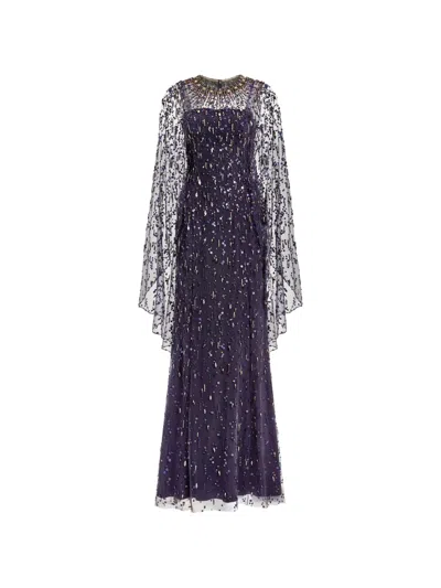 Jenny Packham Hestia Embellished Maxi Dress In Purple