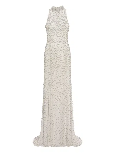 Jenny Packham ハイネック マキシドレス In White