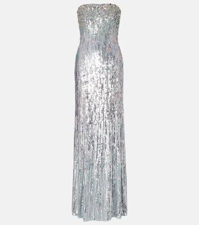 Jenny Packham Honesty Embellished Gown In Blue