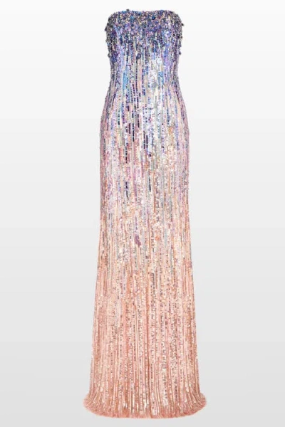 Jenny Packham Honesty Sequin-embellished Maxi Dress In Blue