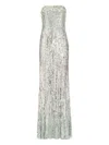 Jenny Packham Honesty Sequin-embellished Maxi Dress In Silver