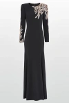 Jenny Packham Honor Sequin-embellished Maxi Gown In Gray