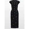 Jenny Packham Hydra Embellished Cap-sleeve Midi Dress In Black