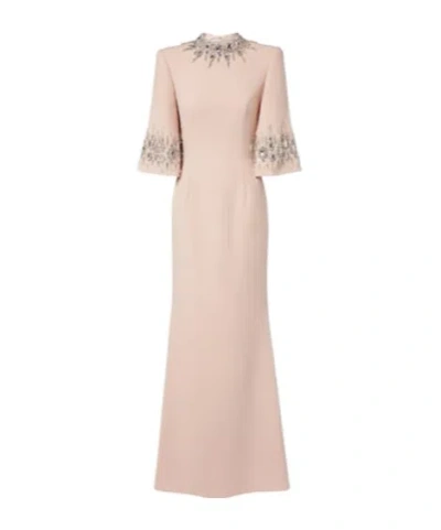 Jenny Packham Ilana Crystal-embellished Gown In Pink