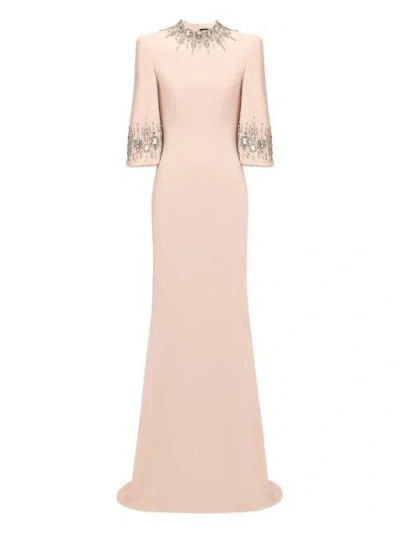 Jenny Packham Ilana Embellished Maxi Dress In Neutral