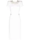 Jenny Packham Ines Beaded Midi Dress In Weiss