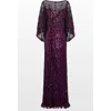 Jenny Packham Ines Sequin-embellished Maxi Dress In Purple