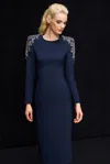 Jenny Packham Martini Drop Crystal-embellished Dress In Blue